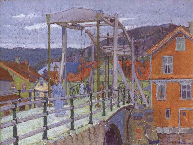 Harold  Gilman Canal Bridge oil painting image